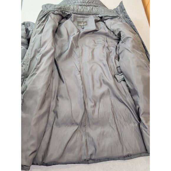 London Fog Women's LG Puffer Jacket Coat Gray Hooded Parka Down And Feather Fill - Picture 6 of 12